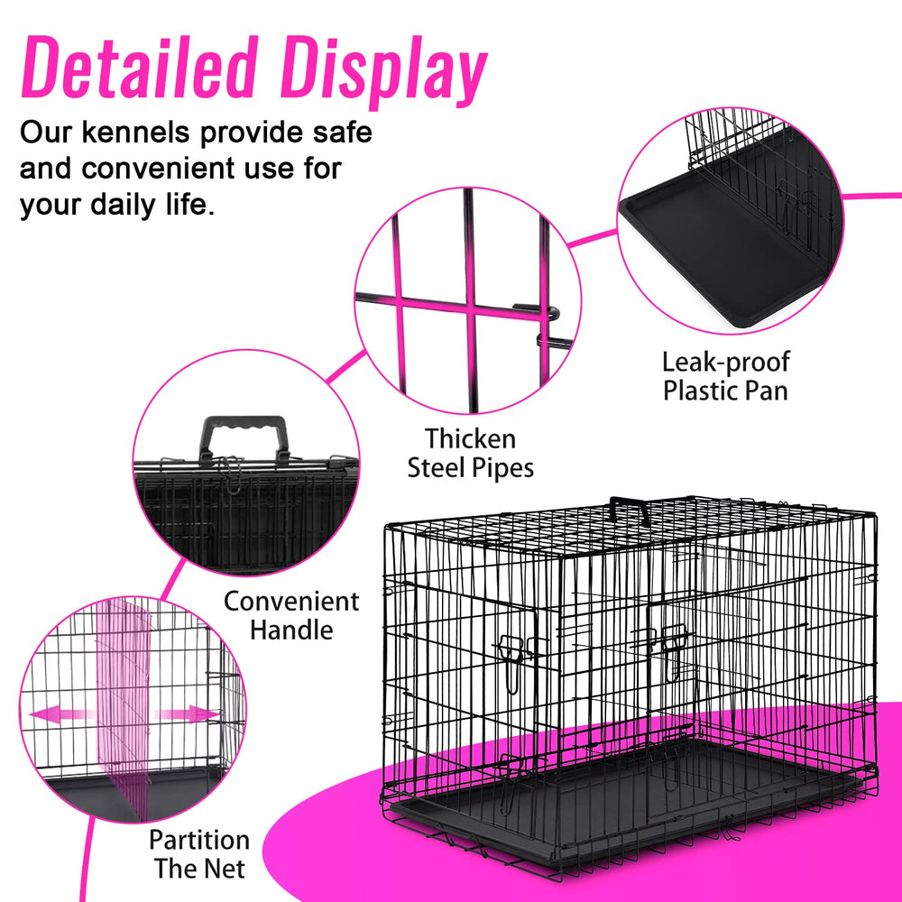 FDW crate with divider panel for two-pet separation.