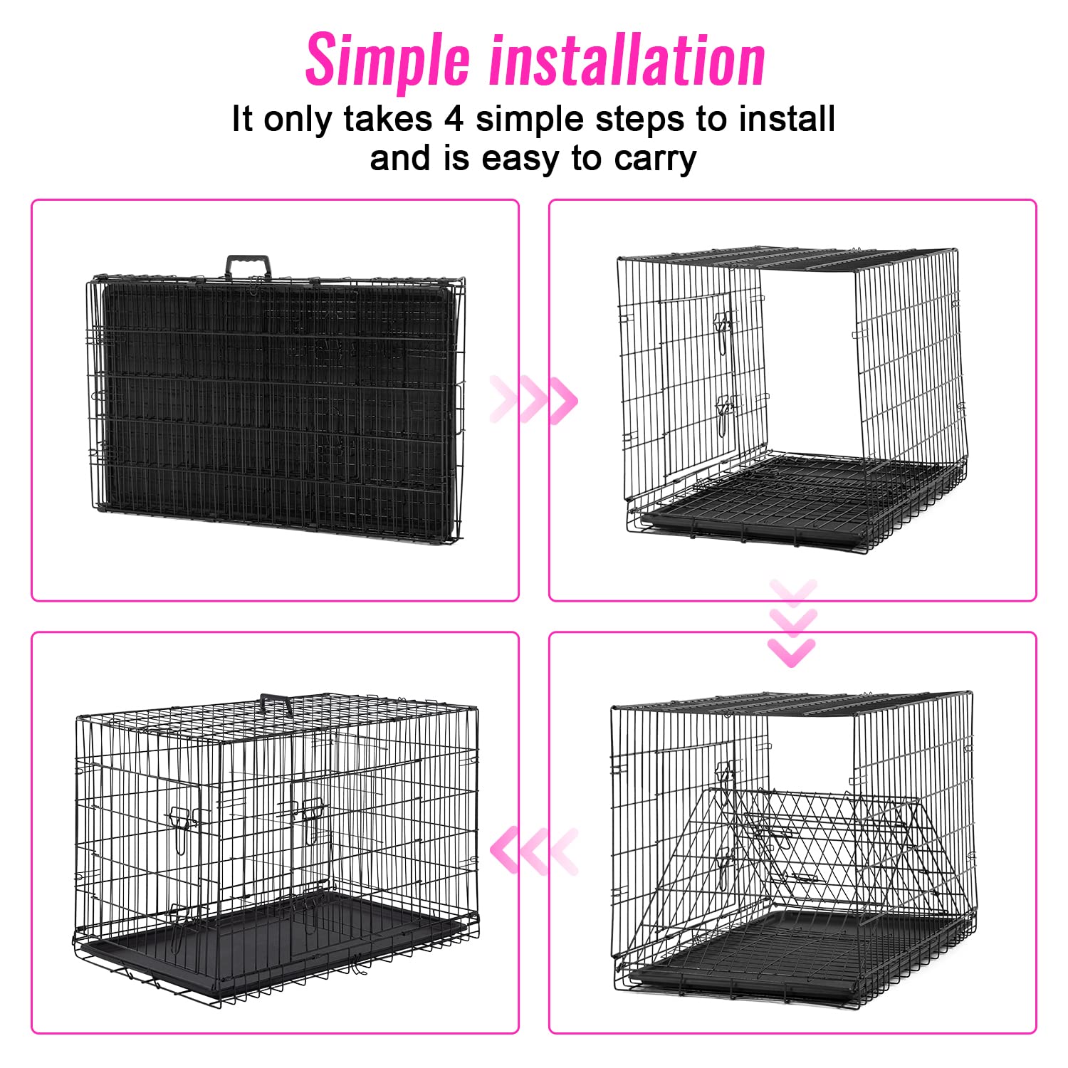 FDW crate with rounded edges to protect your pet.
