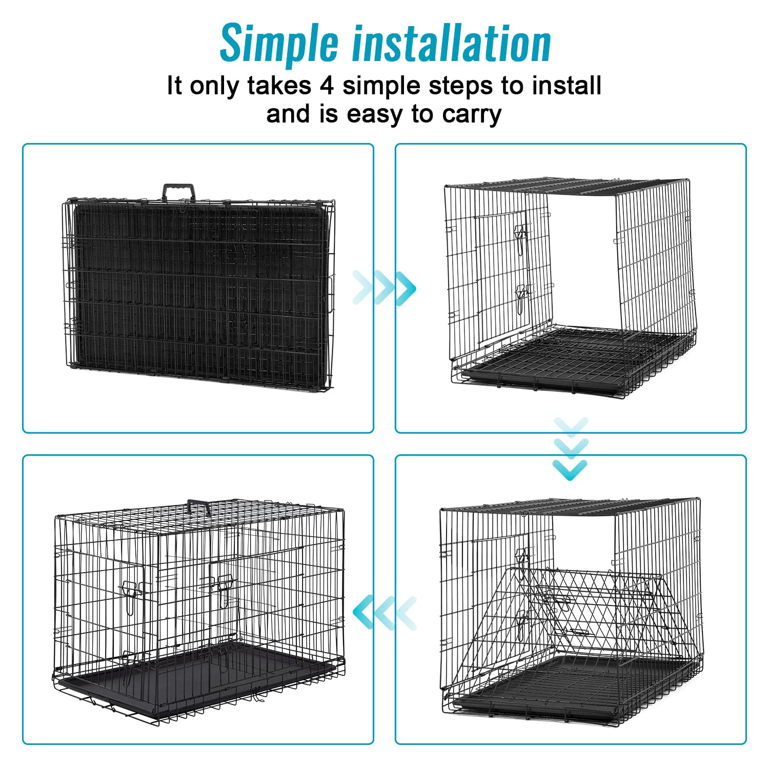 FDW dog crate epoxy coating highlights rust resistance and durability.