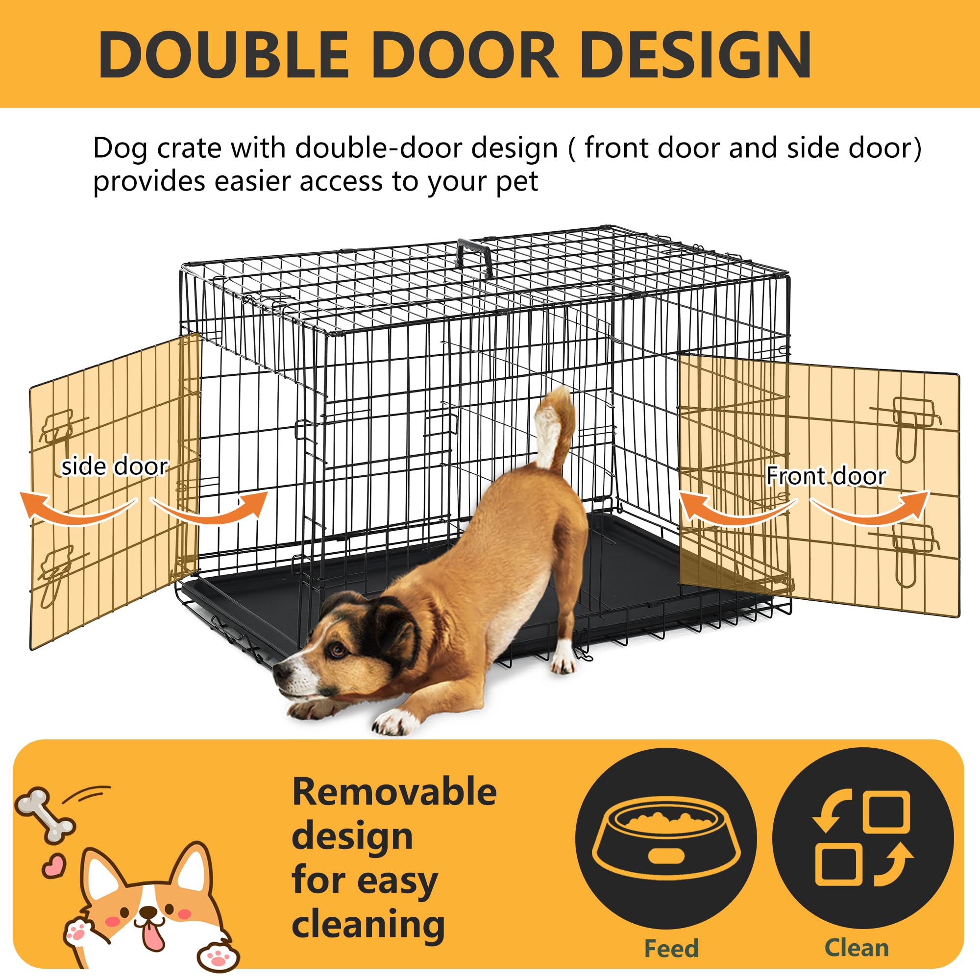 FDW dog crate folded for storage shows portable travel-ready design.