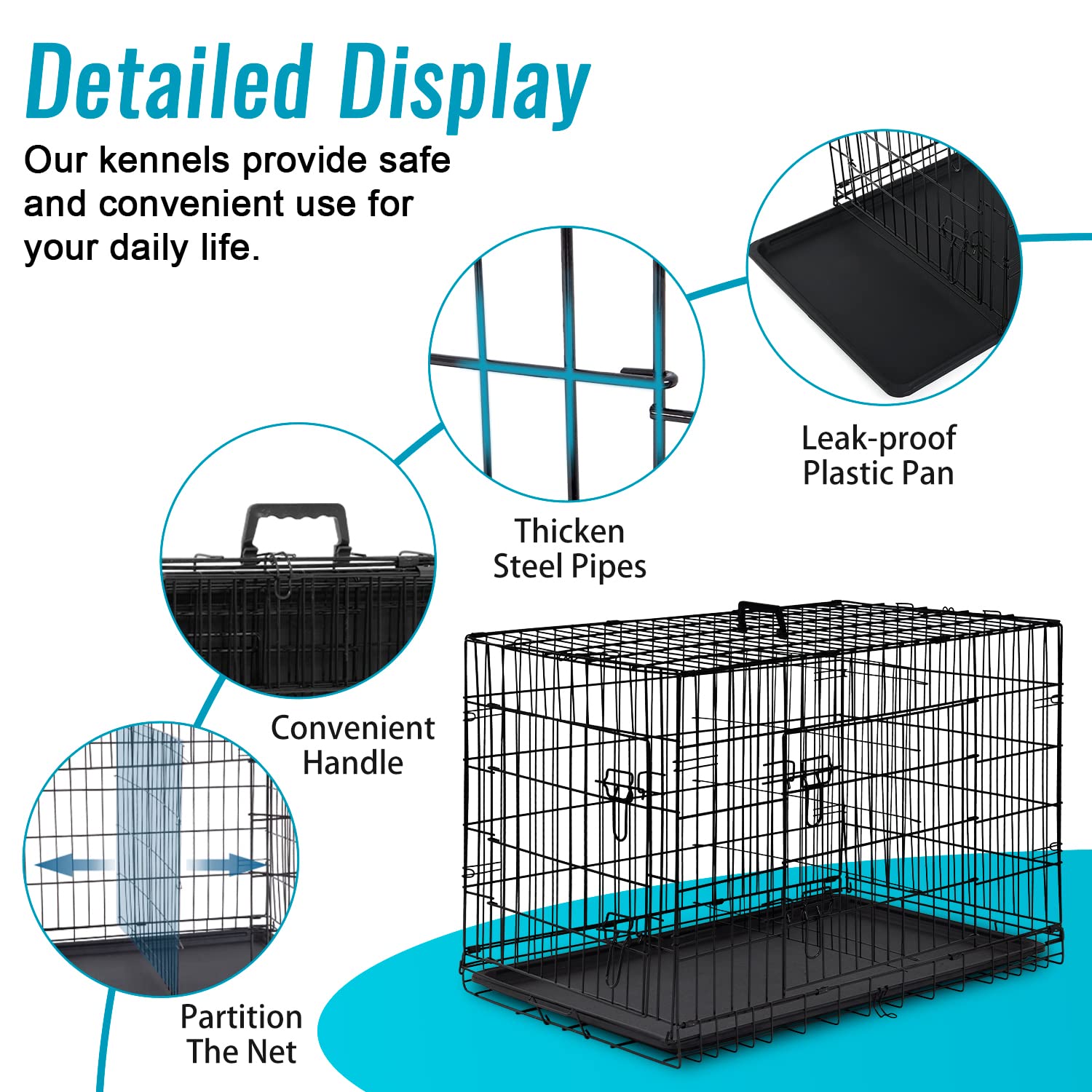 FDW dog crate folding-compact demonstrates travel-friendly setup.