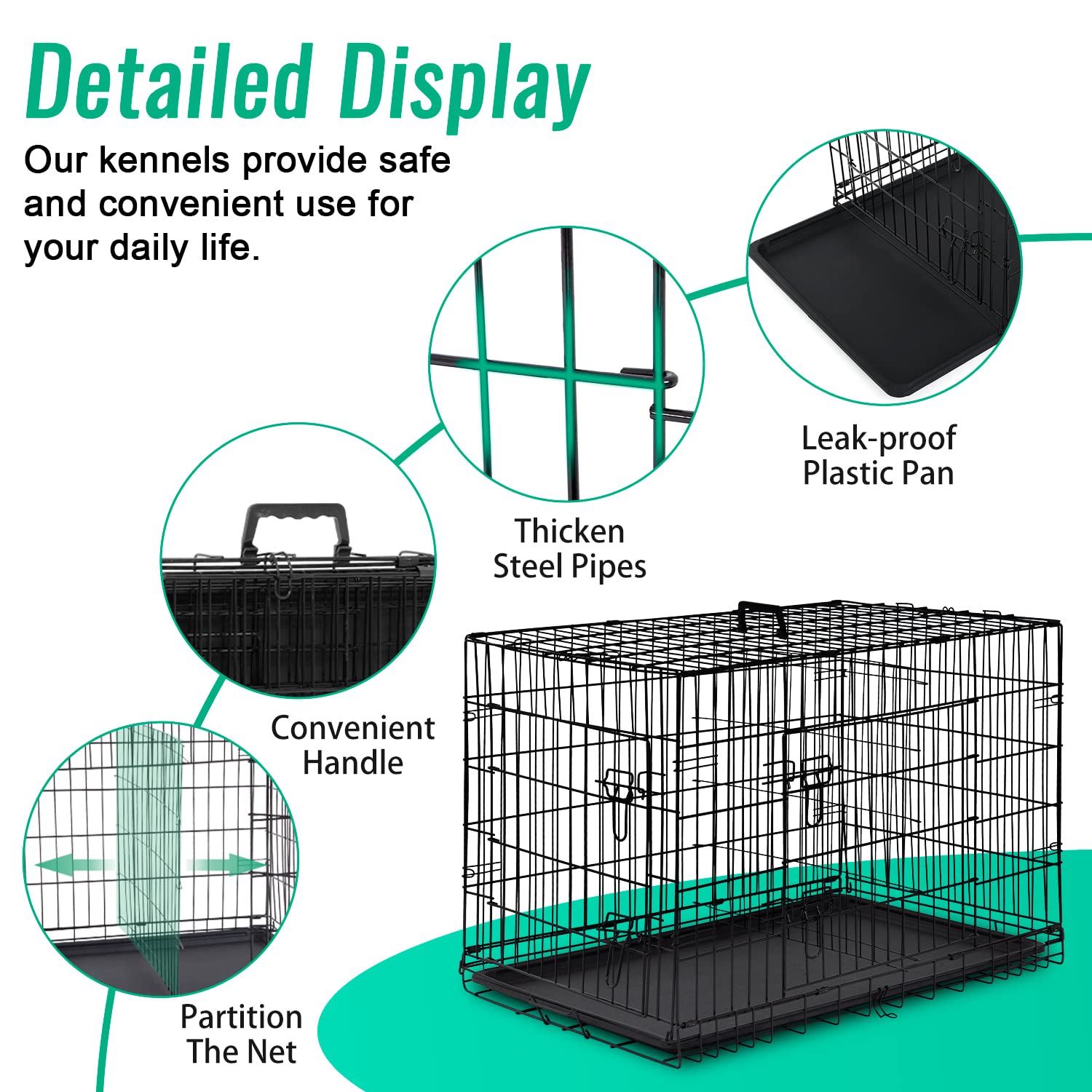 FDW dog crate folding storage for compact, portable setup.