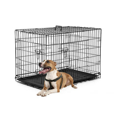 FDW dog crate front door view showing easy access and secure latching.