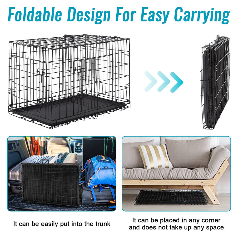 FDW dog crate tray removable for quick cleaning and maintenance.