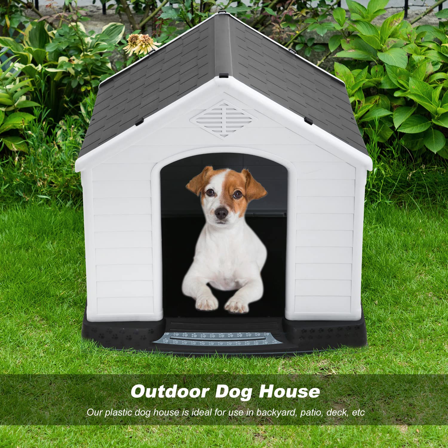 FDW Dog House raised floor keeps paws dry and protects from water