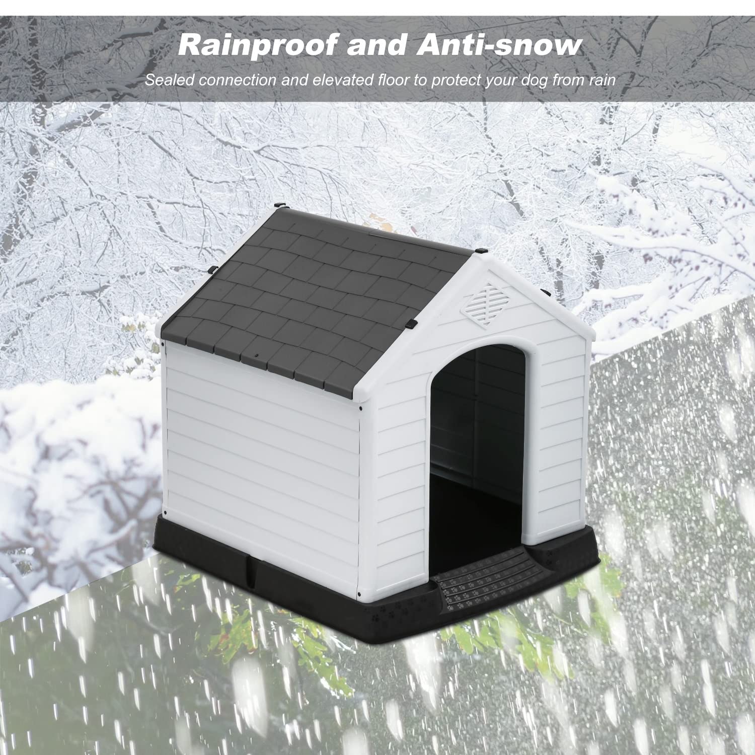FDW Dog House waterproof detachable roof simplifies cleaning and weather protection