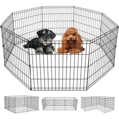 FDW dog pen 24inch assembly view for quick, tool-free setup and portability