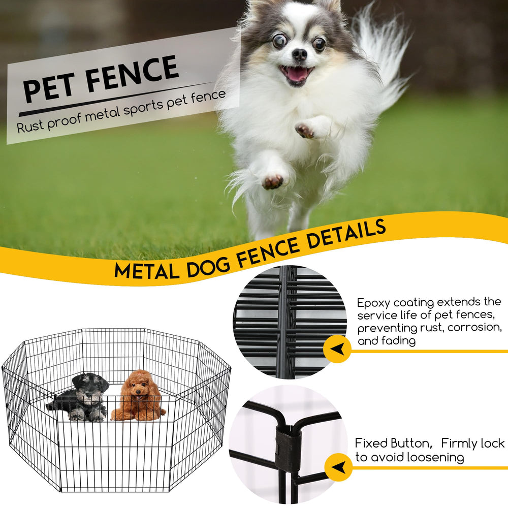 FDW dog pen 8-panel outdoor layout demonstrates versatile shapes for space-limited patios