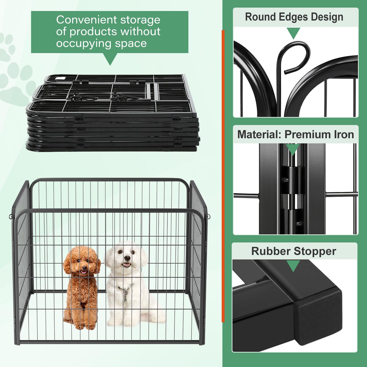 FDW dog playpen folds quickly for easy storage and travel