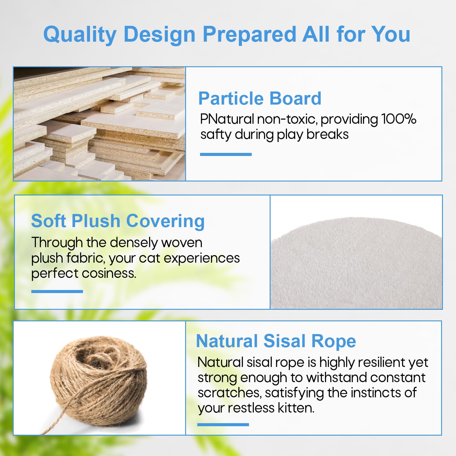 FDW durable base keeps the tower stable on any floor surface.