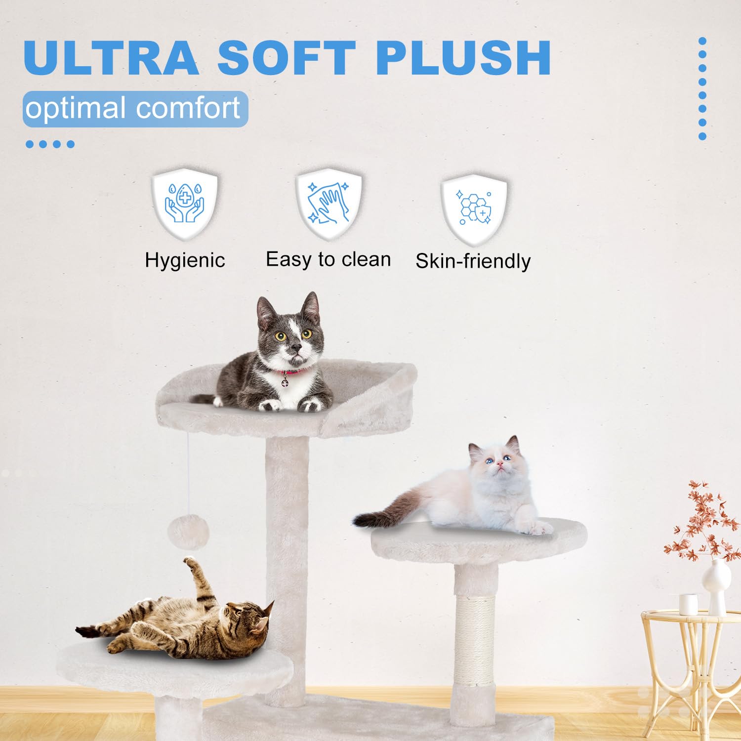 FDW sturdy, easy-to-assemble cat tree design for daily use.
