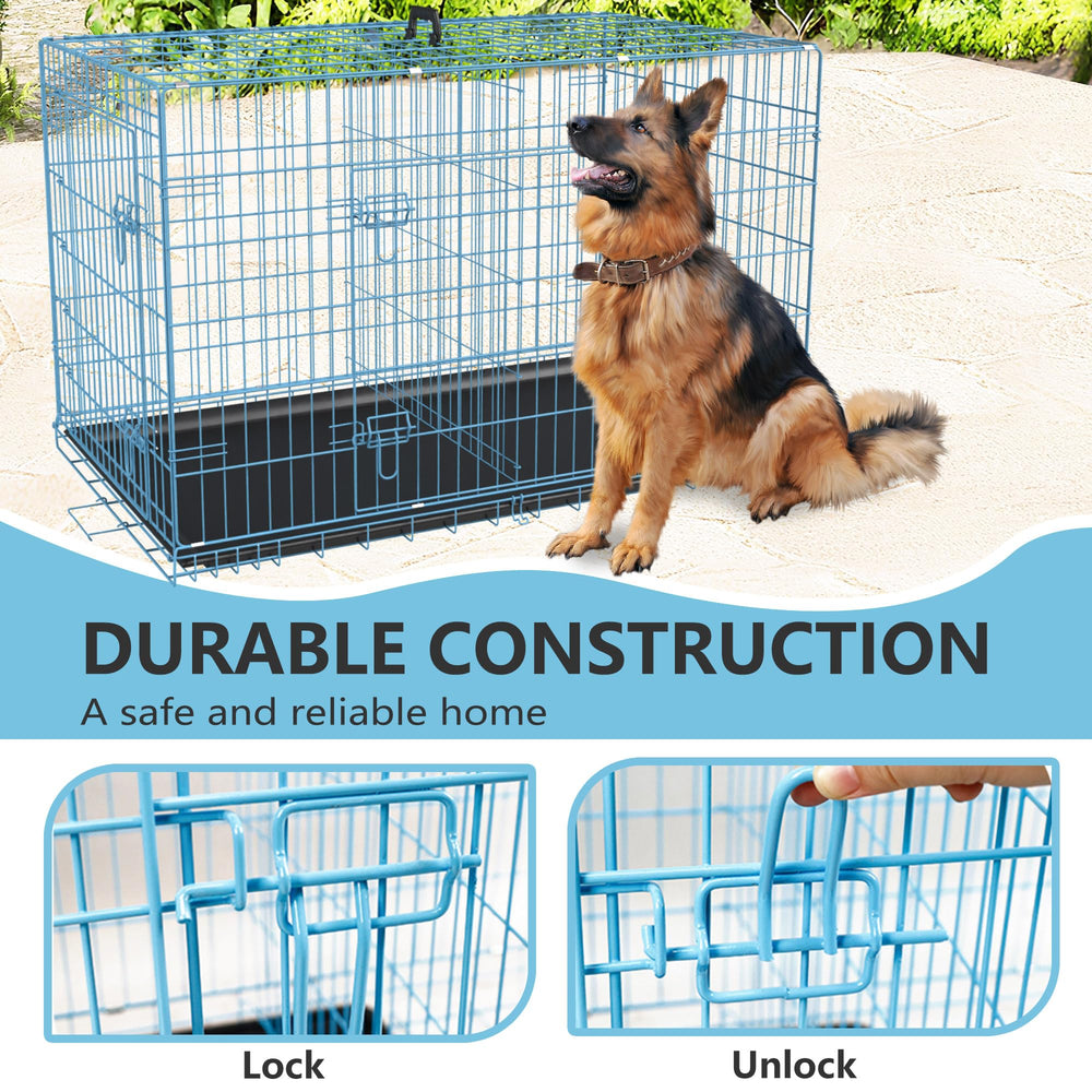 FDW extra large dog crate double doors enable flexible entry.