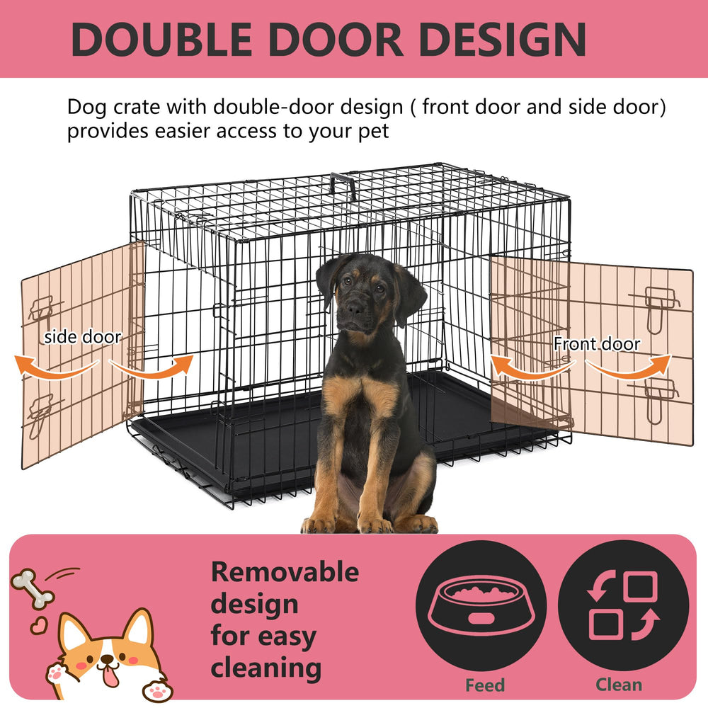 FDW extra-large dog crate foldable frame ideal for storage and travel.