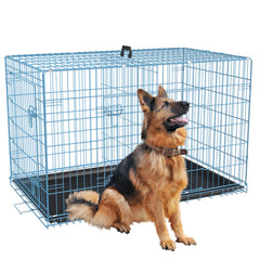 FDW extra large dog crate front view with dual doors for easy access.
