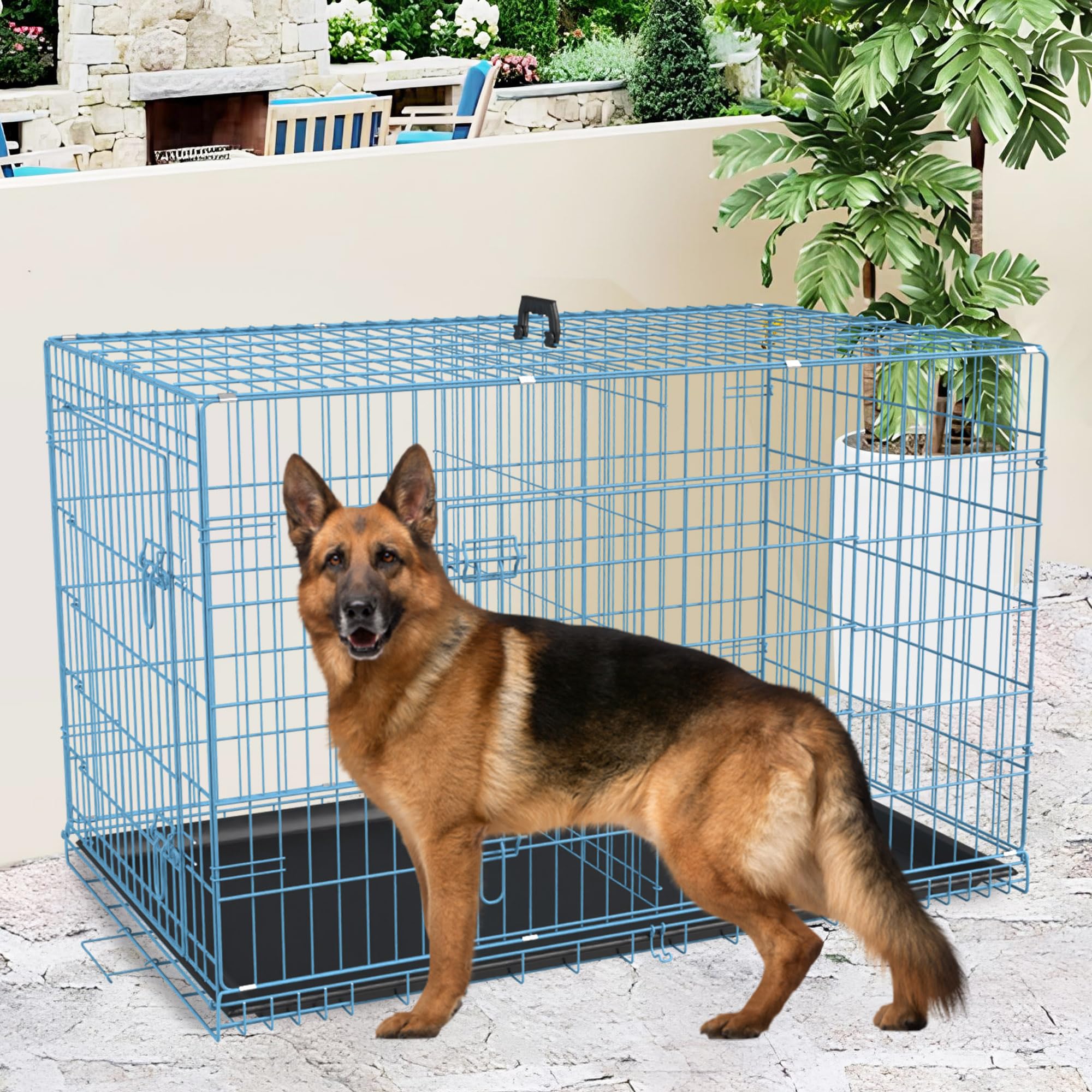 FDW extra large dog crate side-entry view for tight spaces.