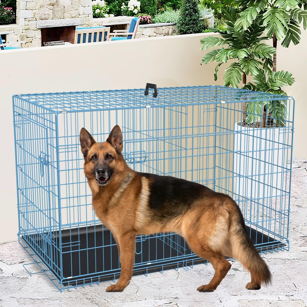 FDW extra large dog crate side-entry view for tight spaces.