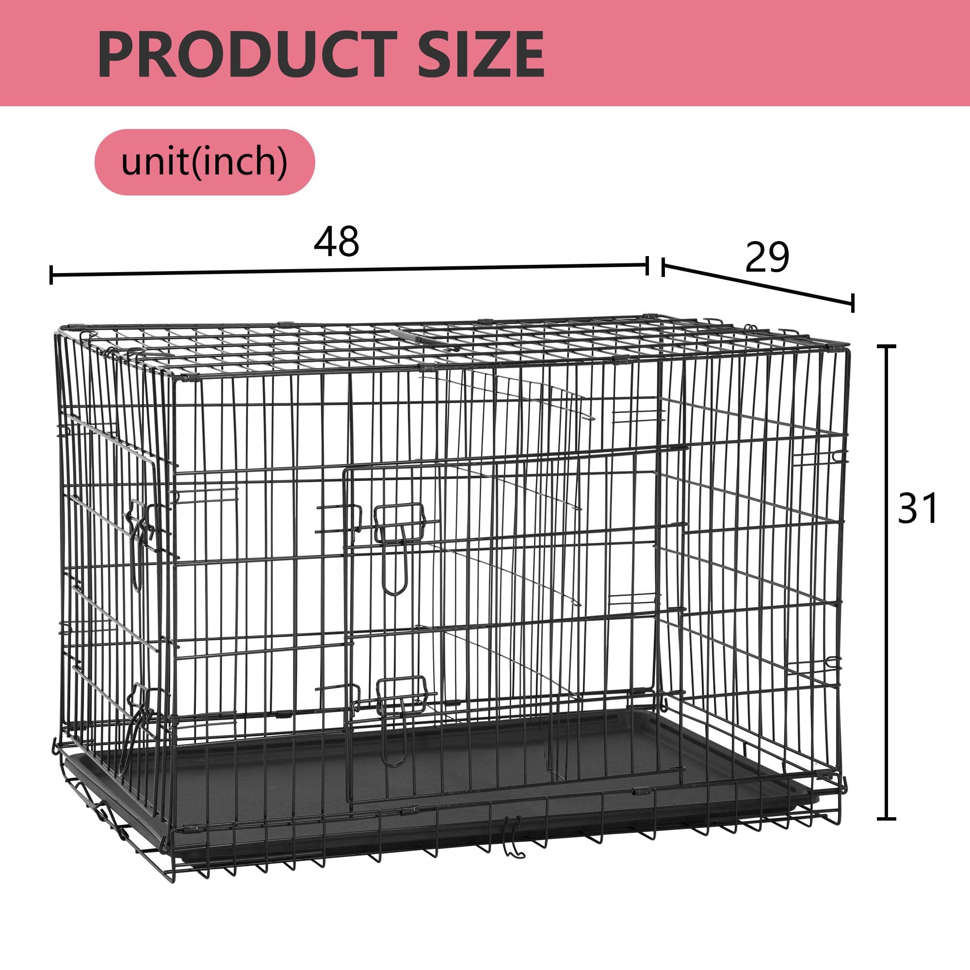 FDW extra-large dog crate spacious interior for large breeds.