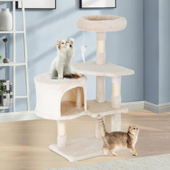 FDW cat tree with natural sisal scratching posts to protect furniture