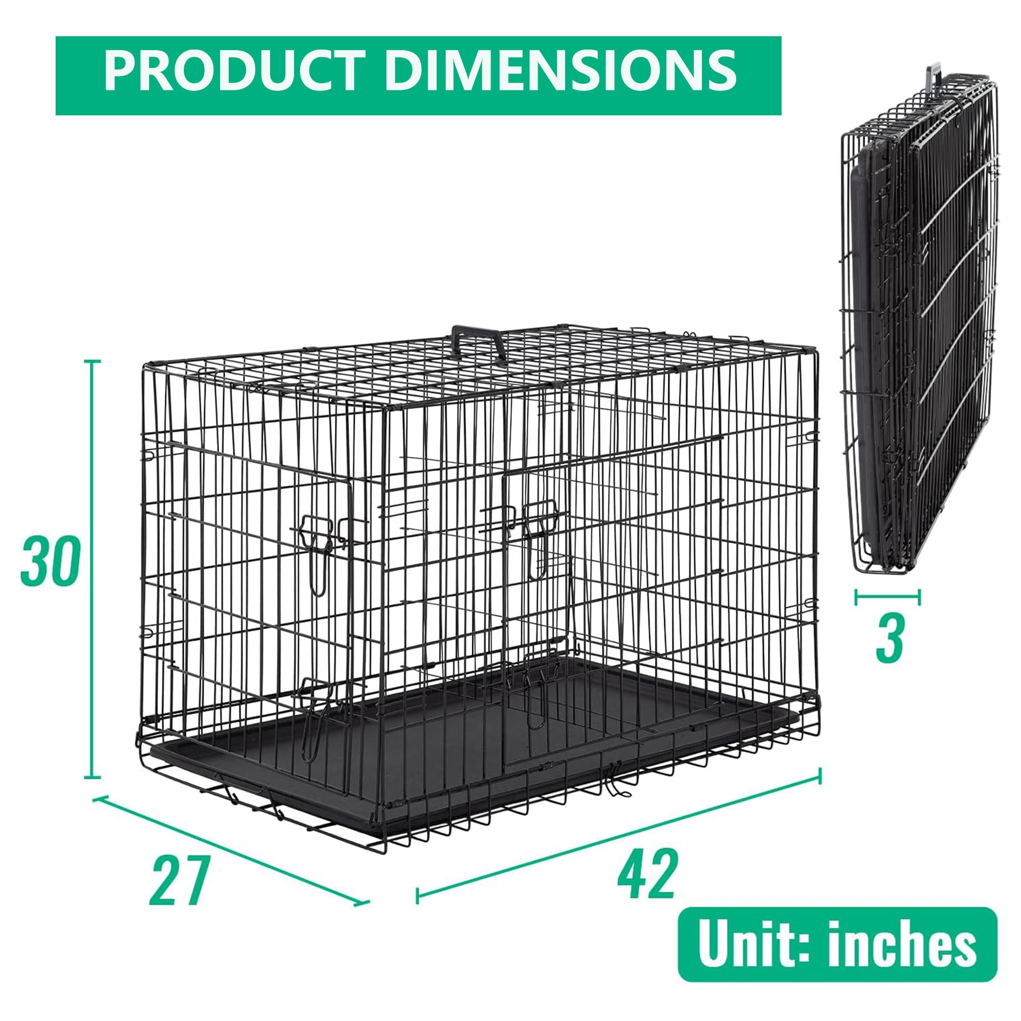 FDW travel-friendly folding dog crate ready for transport.