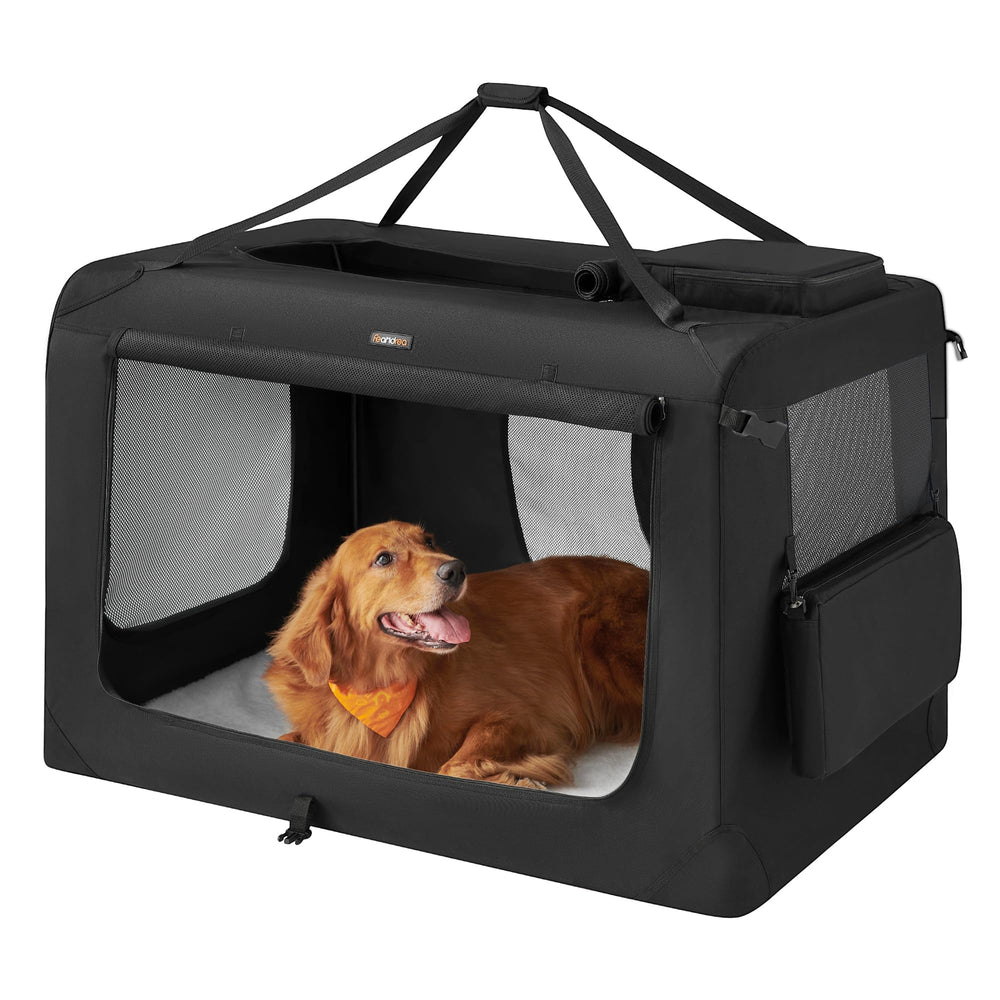 Feandrea 48inch collapsible dog crate being assembled quickly
