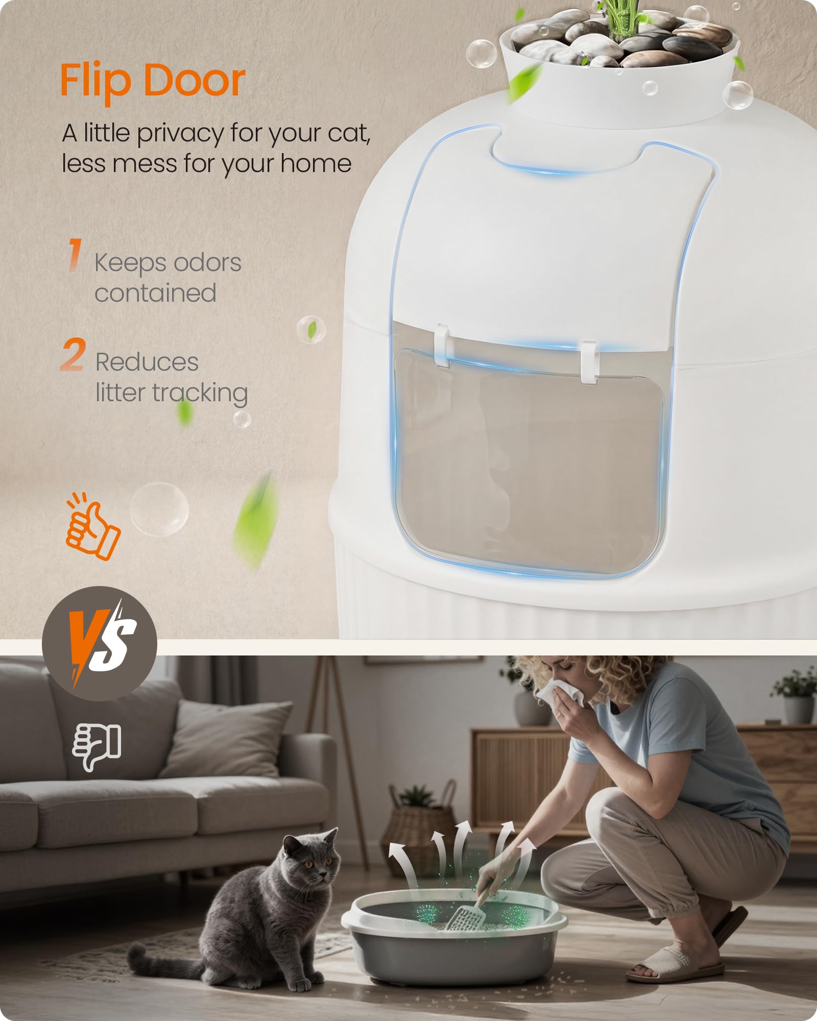 Feandrea carbon-filter odor control helps maintain a fresher home.