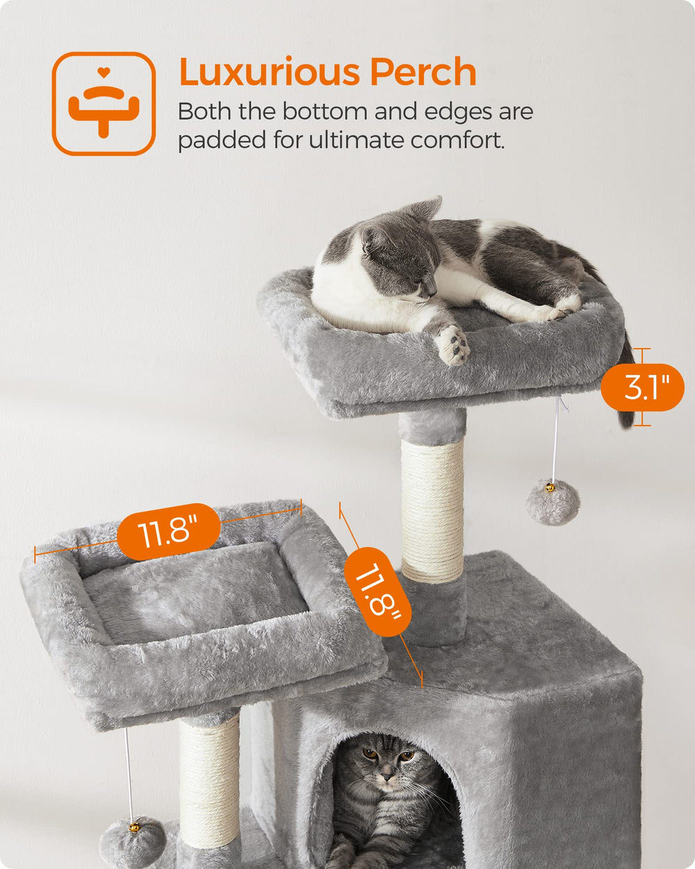 Feandrea Cat Condo spacious cave offers a cozy hideaway.