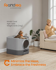 Feandrea enclosed litter box offers privacy and cleaner corners in your home