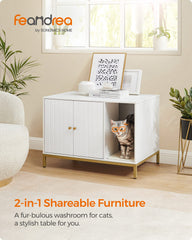 Feandrea enclosure with two doors keeps litter out of sight.
