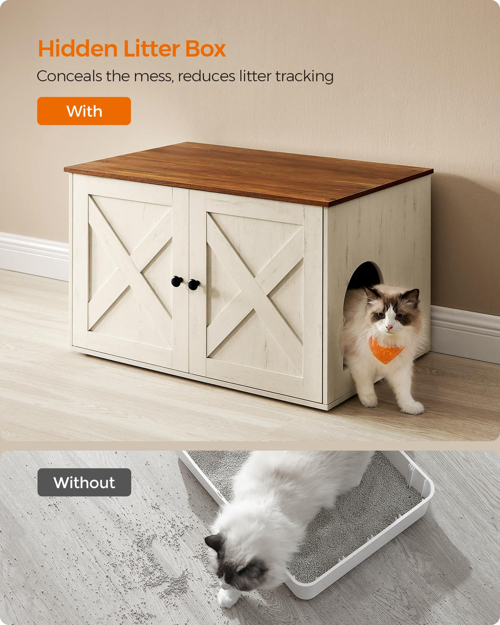 Feandrea end table top conceals litter while offering surface space