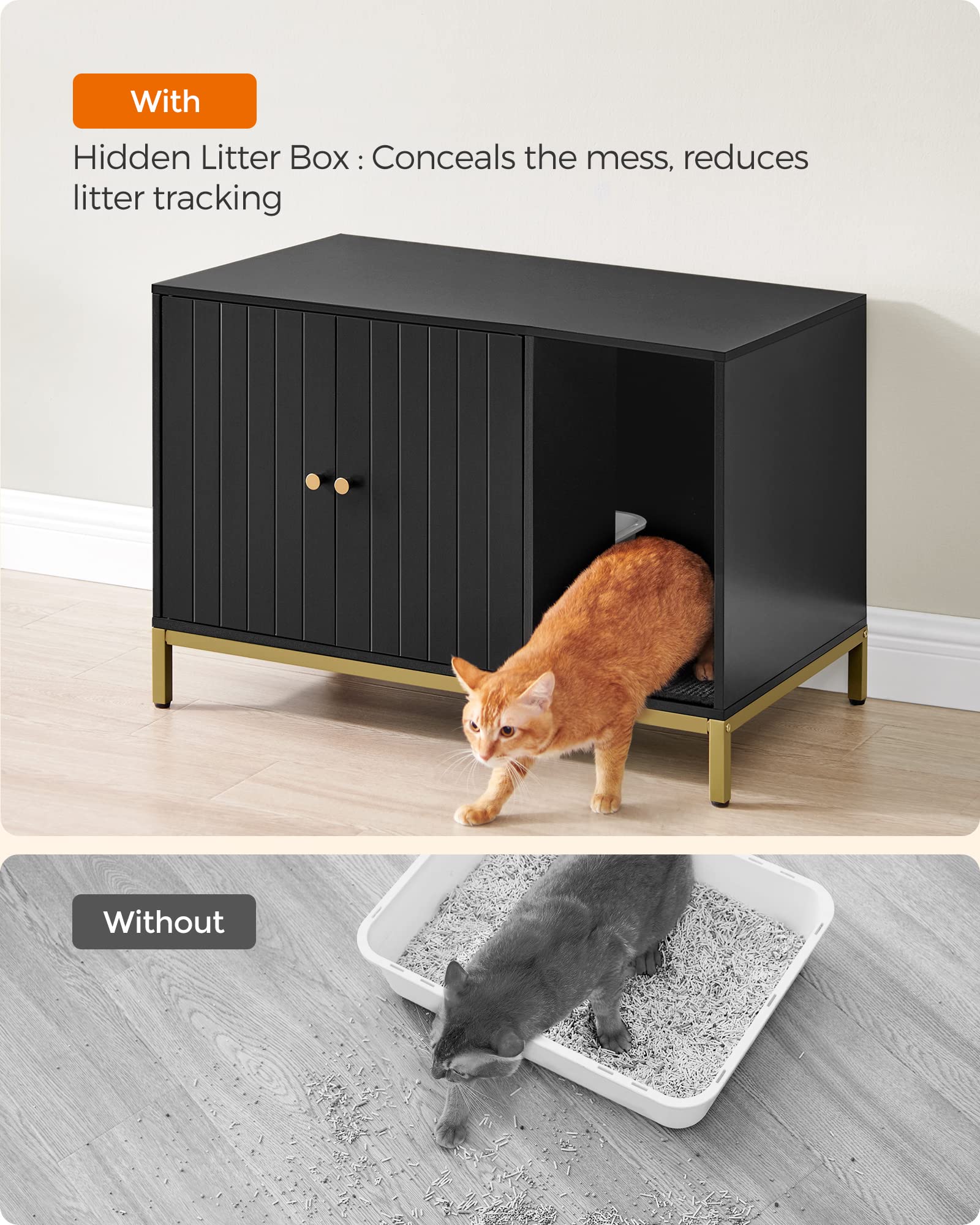 Fits most litter boxes inside Feandrea enclosure for flexible setup