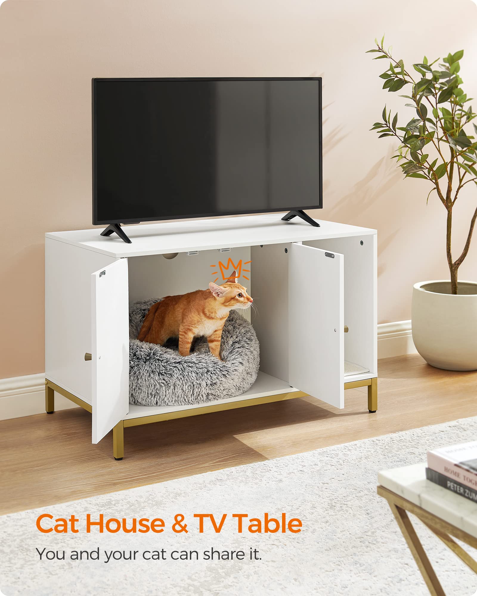 Feandrea interior fits most litter boxes for flexible setup.