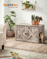 Feandrea enclosure interior shows divider for customizable space and privacy