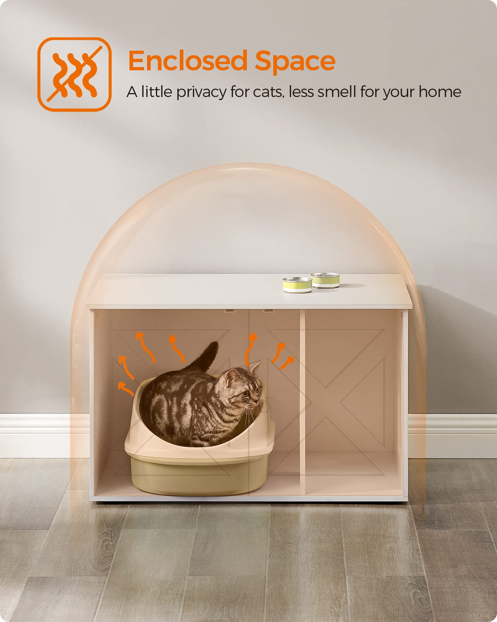 Feandrea interior without divider offers larger cleaning space.