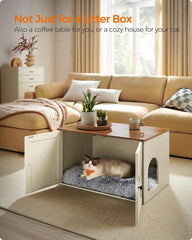 Feandrea interior space shows roomy compartment for litter boxes