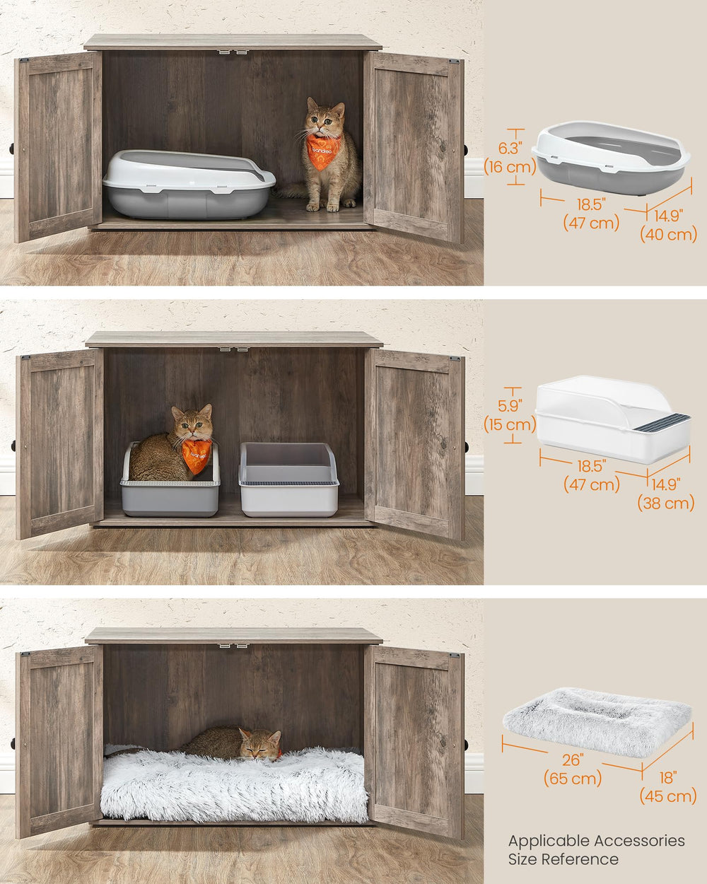 Feandrea open doors reveal private litter nook with smooth entry.