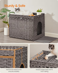 Feandrea removable litter tray enables quick cleaning and spill containment.