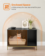 Scratch pad at entry reduces litter tracking for Feandrea enclosure