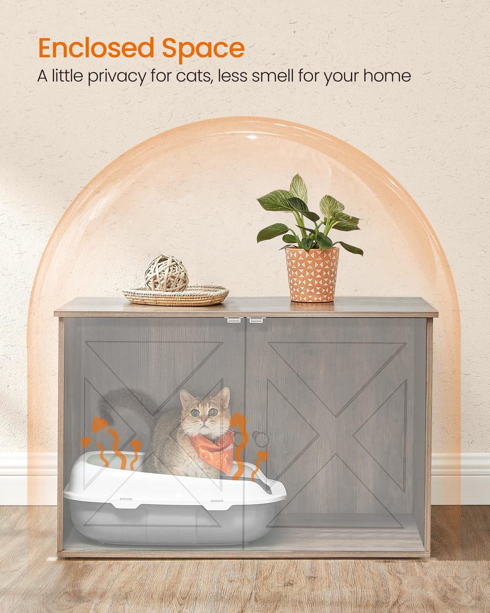 Feandrea top-down view emphasizes dual-function surface for decor or bed.