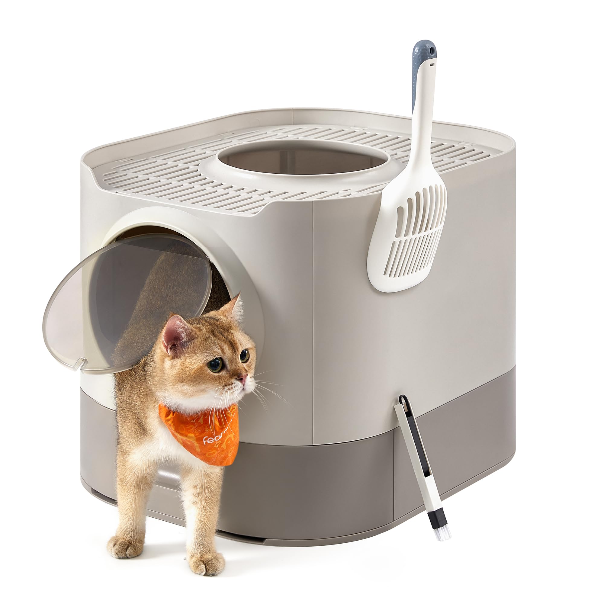 Feandrea cat litter box with slide-out tray for easy cleaning