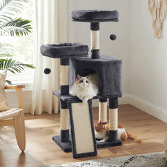 Feandrea Cat Tree 45inch Top Perches offer cozy resting spots for cats.