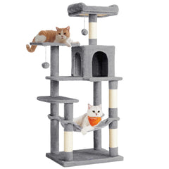 Feandrea cat tree 55.1-inch tower with perches, ideal for multi-cat lounging