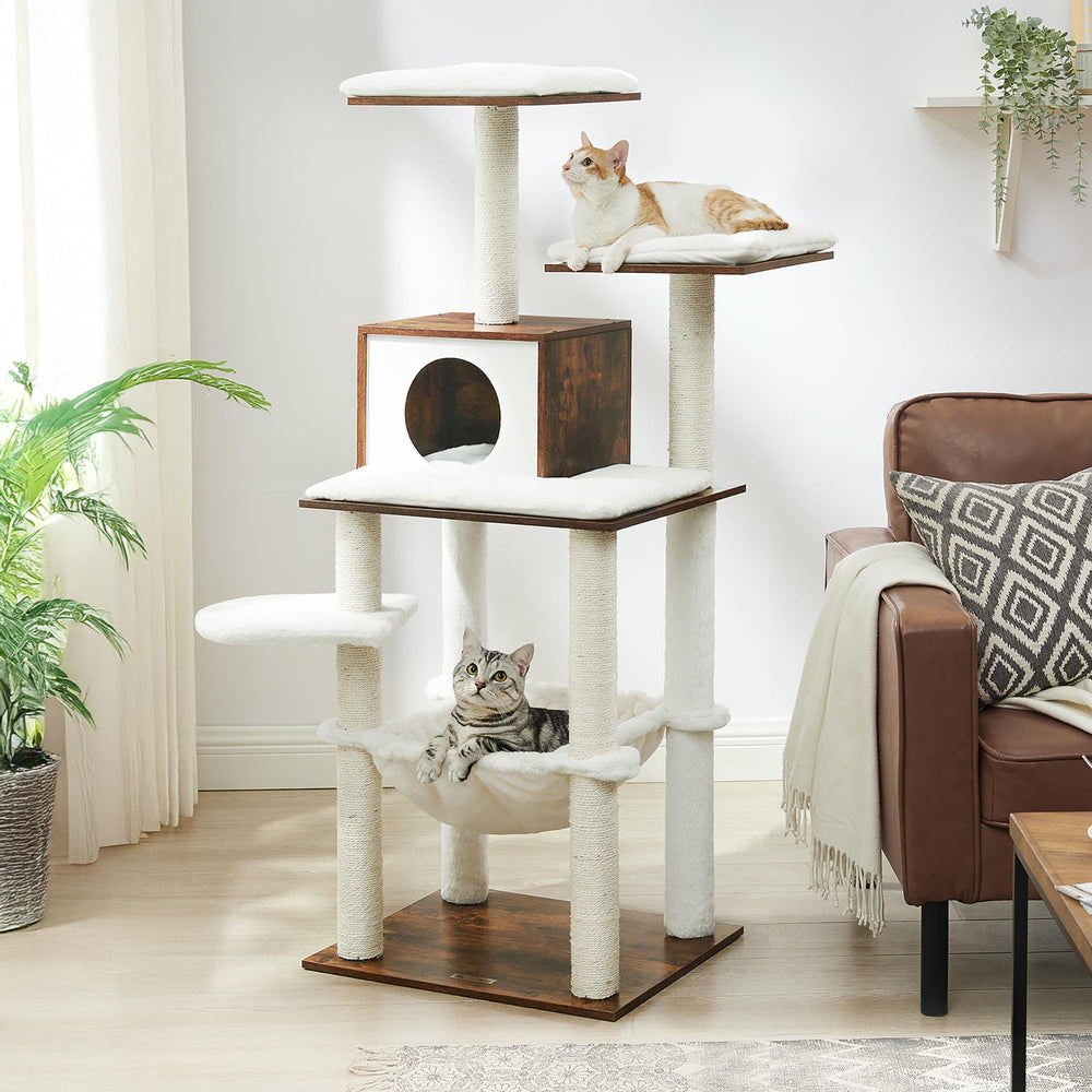 Feandrea cat tree with 56inch multi-level perches for climbing and lounging.