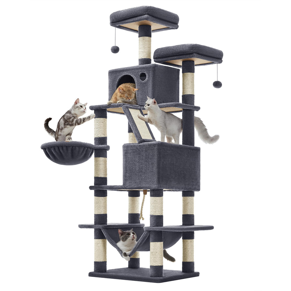 Feandrea cat tree 66-inch tall provides a high perch for active cats.