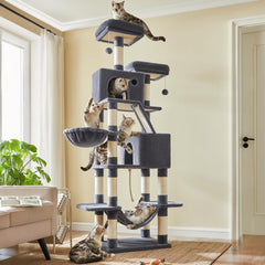 Feandrea cat tree 81.1-inch height promotes vertical exploration for curious cats