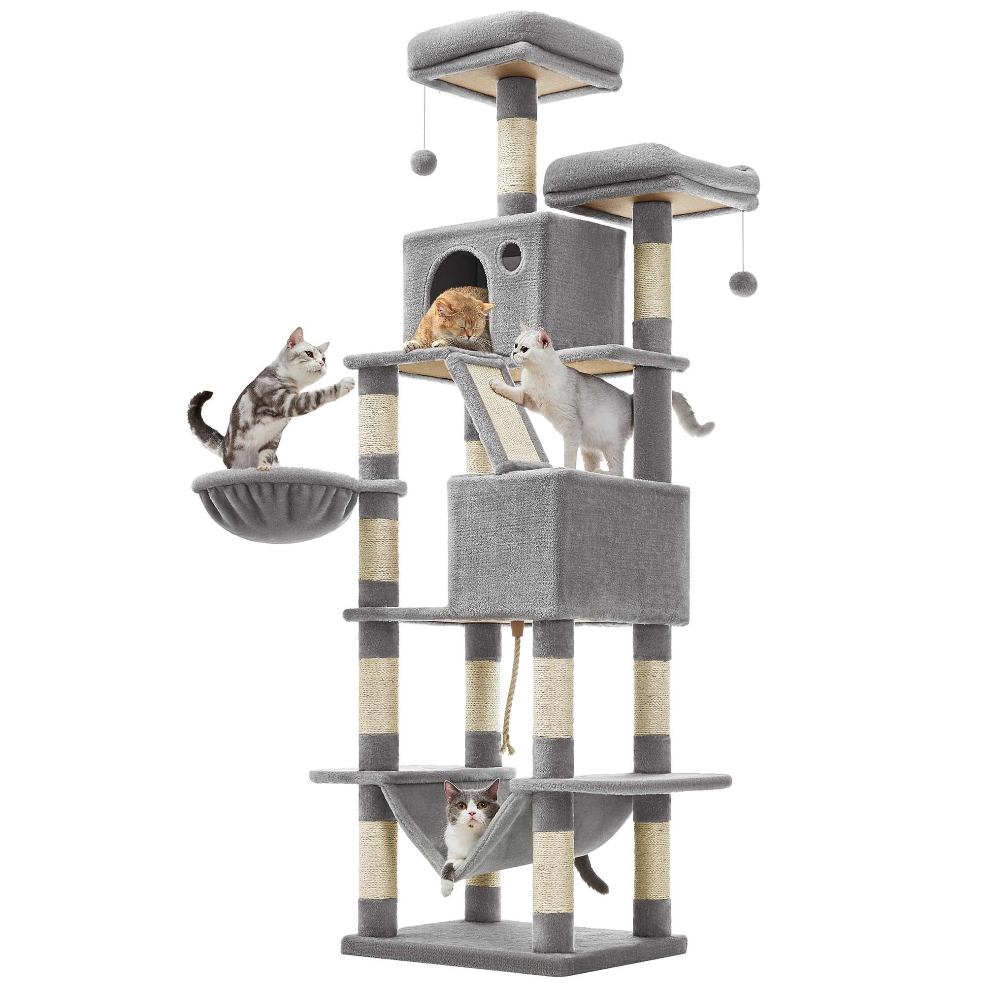 Feandrea cat tree tall 81.1-inch height for vertical climbing and viewing.