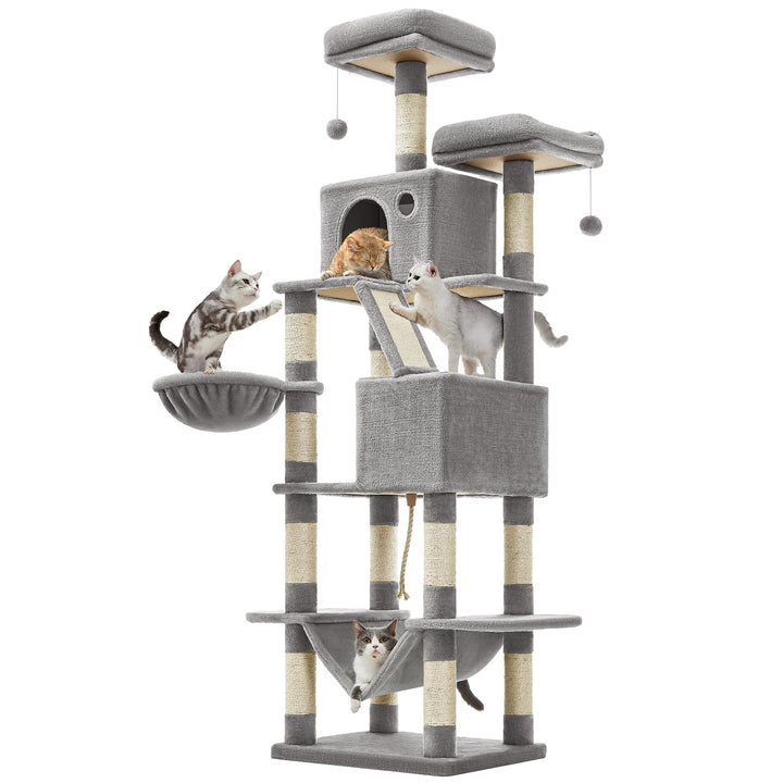 Feandrea cat tree tall 81.1-inch height for vertical climbing and viewing.