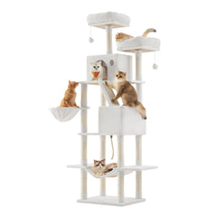 Feandrea cat tree 81-inch tall, offering height for climbing and lookout.