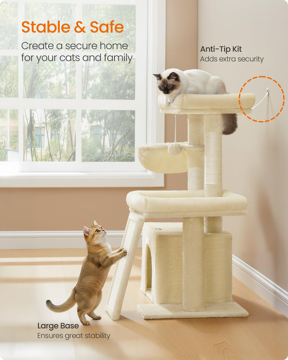 Feandrea cat tree anti-tip kit enhances stability during play