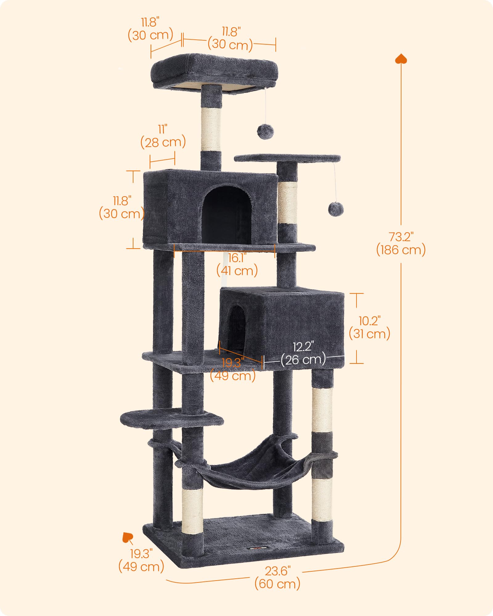 Feandrea cat tree anti-tip kit enhances stability during play