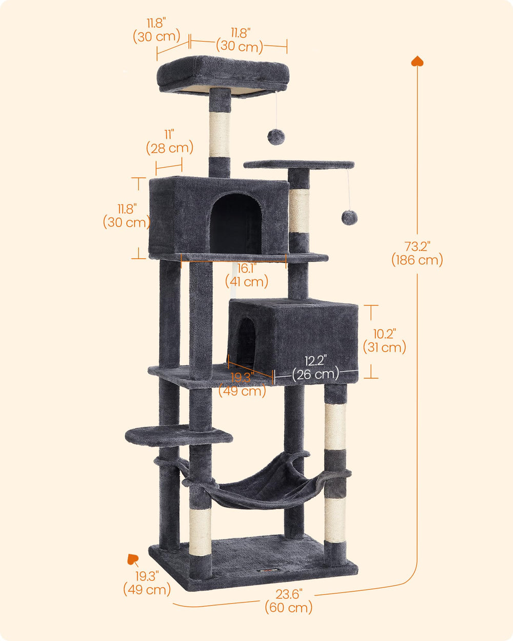 Feandrea cat tree anti-tip kit enhances stability during play